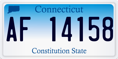 CT license plate AF14158