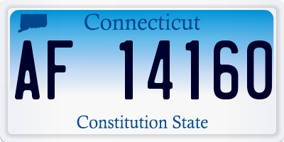 CT license plate AF14160