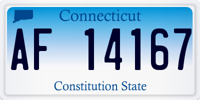 CT license plate AF14167