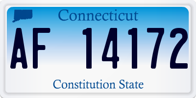 CT license plate AF14172