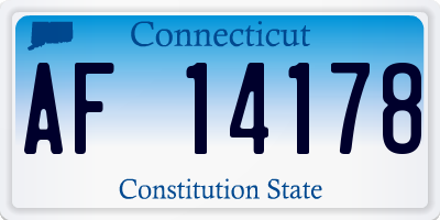 CT license plate AF14178