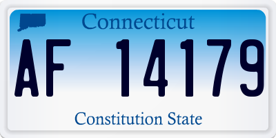 CT license plate AF14179