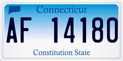 CT license plate AF14180