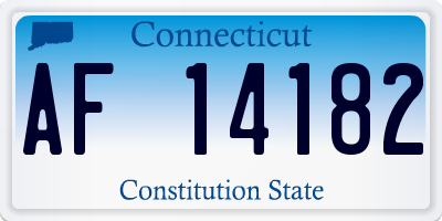 CT license plate AF14182