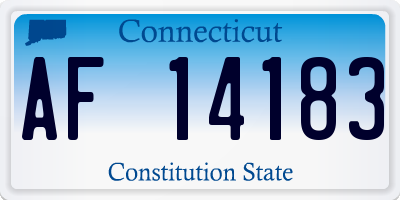 CT license plate AF14183