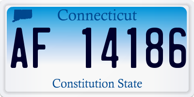 CT license plate AF14186