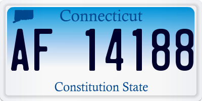 CT license plate AF14188
