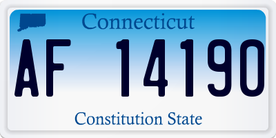 CT license plate AF14190