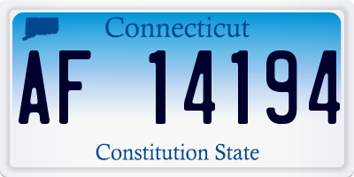 CT license plate AF14194