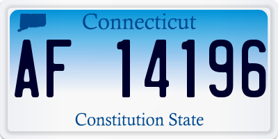 CT license plate AF14196