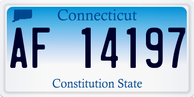 CT license plate AF14197