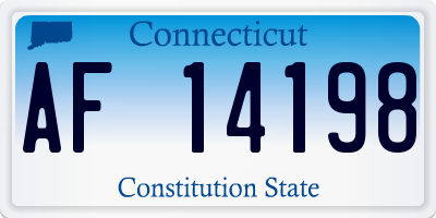 CT license plate AF14198