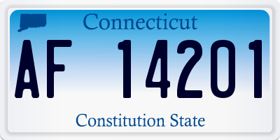 CT license plate AF14201