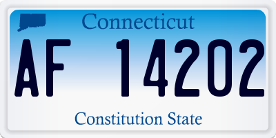 CT license plate AF14202