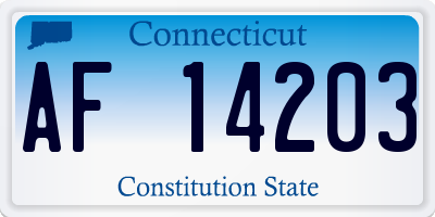 CT license plate AF14203