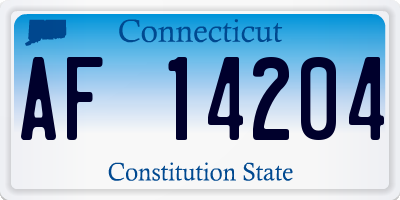 CT license plate AF14204