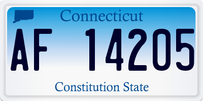 CT license plate AF14205