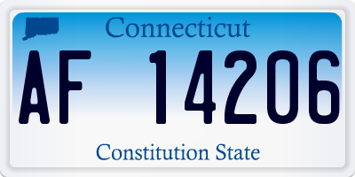 CT license plate AF14206