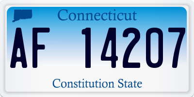 CT license plate AF14207