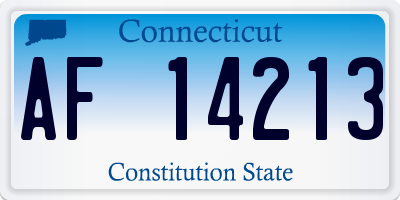CT license plate AF14213
