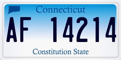CT license plate AF14214