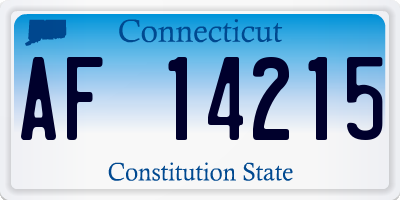 CT license plate AF14215