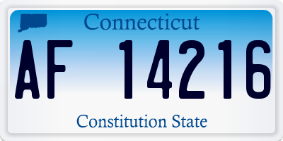 CT license plate AF14216