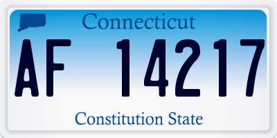 CT license plate AF14217