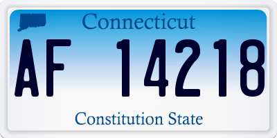 CT license plate AF14218