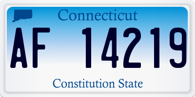 CT license plate AF14219