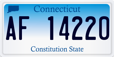 CT license plate AF14220