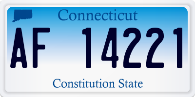 CT license plate AF14221
