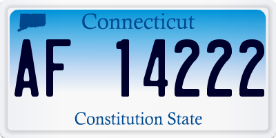 CT license plate AF14222