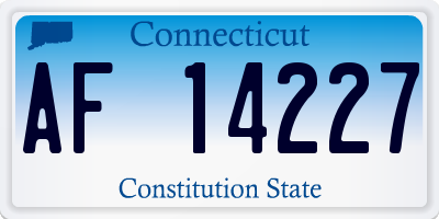 CT license plate AF14227