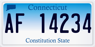 CT license plate AF14234