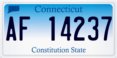 CT license plate AF14237