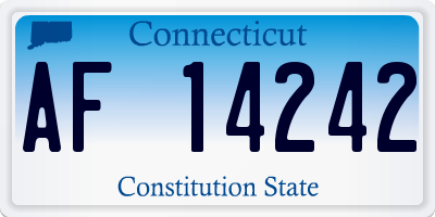 CT license plate AF14242