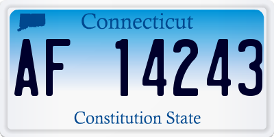 CT license plate AF14243