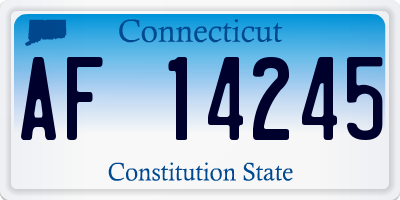 CT license plate AF14245