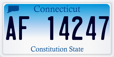 CT license plate AF14247
