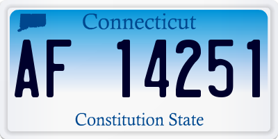 CT license plate AF14251