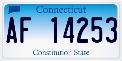 CT license plate AF14253
