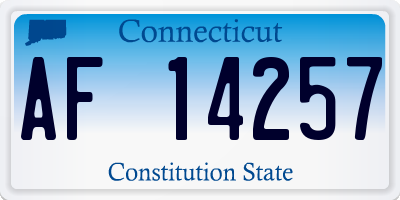 CT license plate AF14257