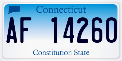 CT license plate AF14260