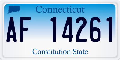 CT license plate AF14261