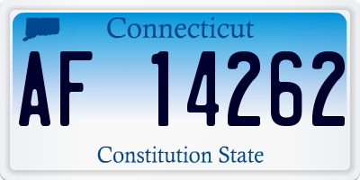 CT license plate AF14262