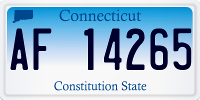 CT license plate AF14265