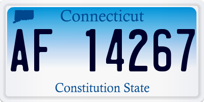 CT license plate AF14267