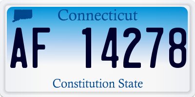 CT license plate AF14278