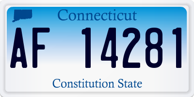 CT license plate AF14281